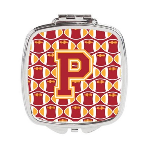 Carolines Treasures Letter P Football Cardinal and Gold Compact Mirror CJ1070-PSCM